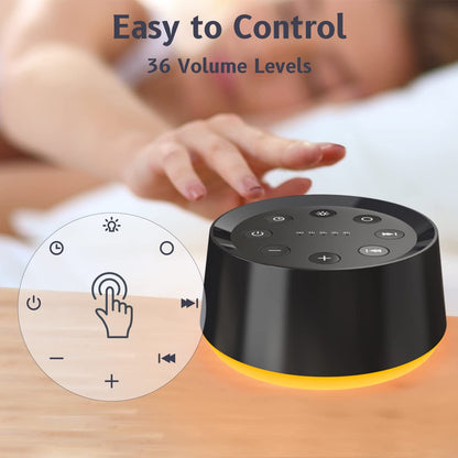 BrownNoise Brown Noise Sound Machine – 30 Sounds, 12 Night Light Colors, Memory, 5 Timers, 36 Volume Levels
