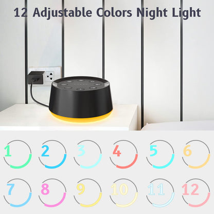 BrownNoise Brown Noise Sound Machine – 30 Sounds, 12 Night Light Colors, Memory, 5 Timers, 36 Volume Levels