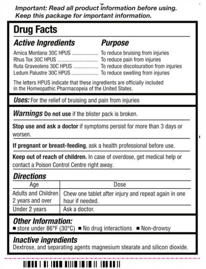 Miers Laboratories Arnica Extra Homeopathic Tablets – Muscle Pain & Aches Relief