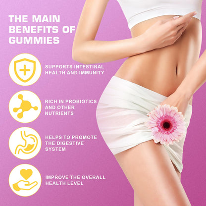 Brurtzexs Juicy Feminine Probiotic Gummies for Women | Pineapple, Vegan, 60 Count