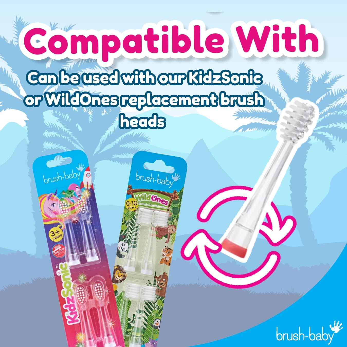 brush-baby KidzSonic Dinosaur Kids Electric Toothbrush (3+) – Disco LED Lights, Gentle Sonic Vibrations, 2-Minute Smart Timer & 30-Second Pulse Reminders – AAA Battery Included