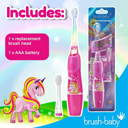 Brush-Baby KidzSonic Unicorn Kids Electric Toothbrush 3+ | DeepClean Bristles