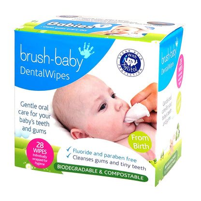 Brush Baby Teething Relief Dental Wipes for Ages 0-Toddler | Natural Pain Relief & Decay Prevention