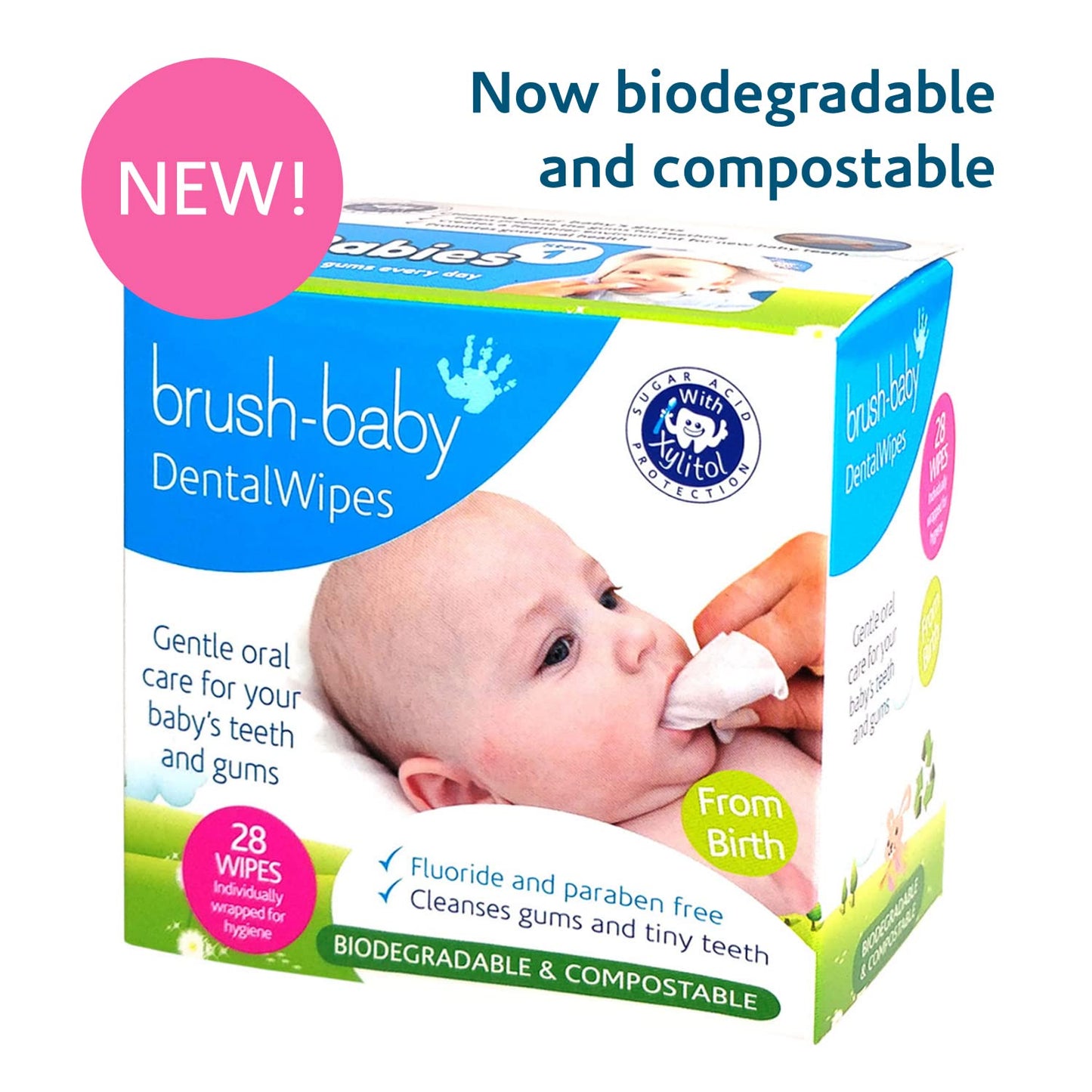 Brush Baby Teething Relief Dental Wipes for Ages 0-Toddler | Natural Pain Relief & Decay Prevention