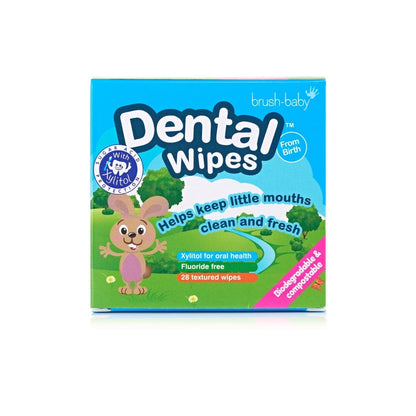 Brush Baby Teething Relief Dental Wipes for Ages 0-Toddler | Natural Pain Relief & Decay Prevention