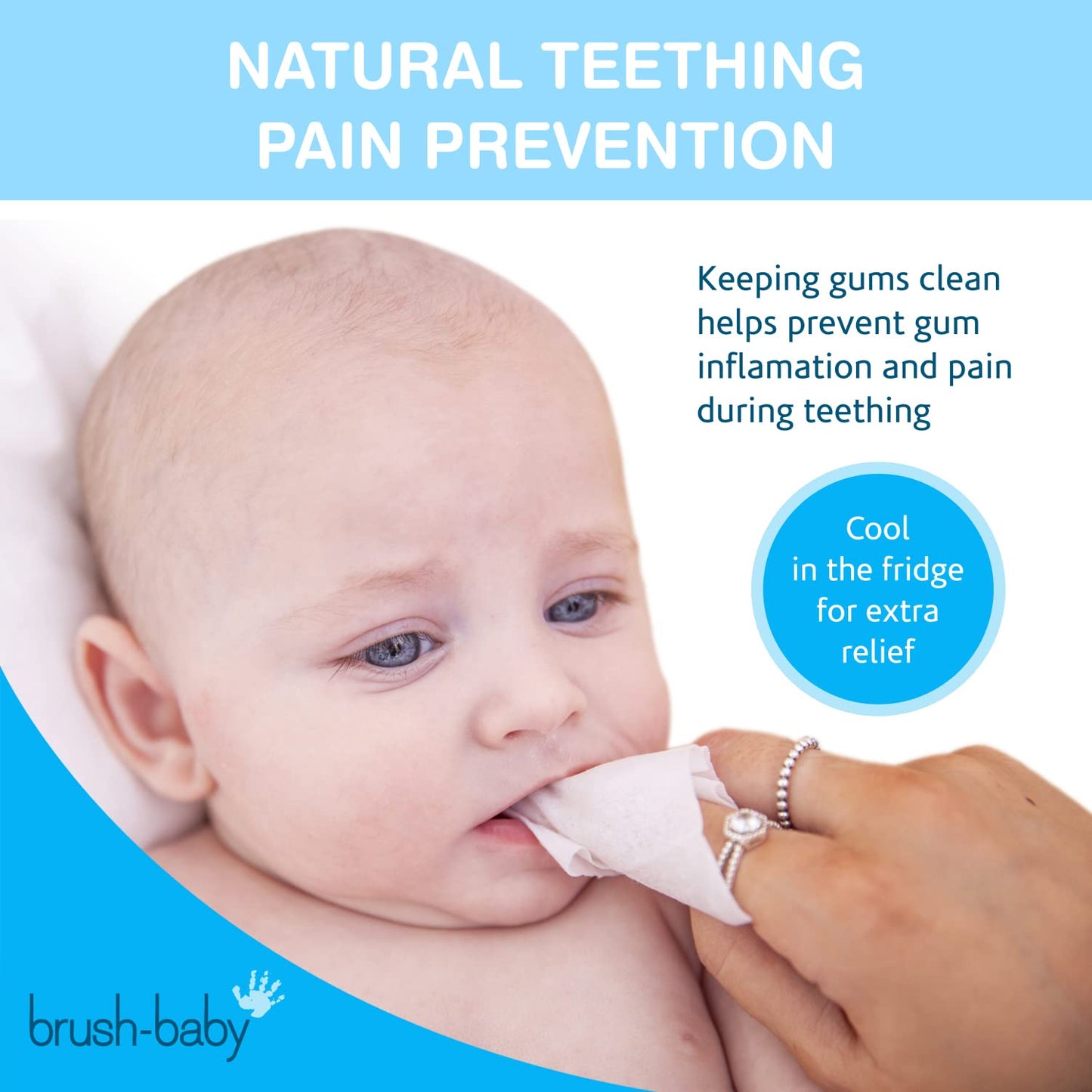 Brush Baby Teething Relief Dental Wipes for Ages 0-Toddler | Natural Pain Relief & Decay Prevention