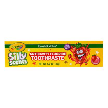 Brush Buddies Crayola Silly Scents Strawberry Flavored Fluoride Toothpaste for Kids 2+