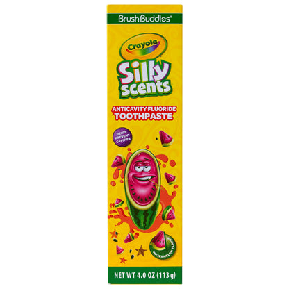 Brush Buddies Crayola Silly Scents Watermelon Flavored Toothpaste for Kids (Ages 2+) – Fluoride and Anticavity
