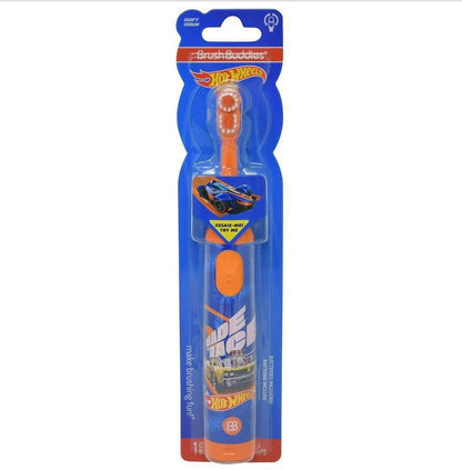 Brush Buddies Hot Wheels Electric Toothbrush for Kids 4-7 | Battery-Powered Pediatric Toothbrush