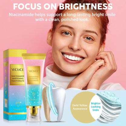2 Pcs Niacinamide Whitening Toothpaste - Enamel Protection, Fluoride-Free, For Sensitive Teeth