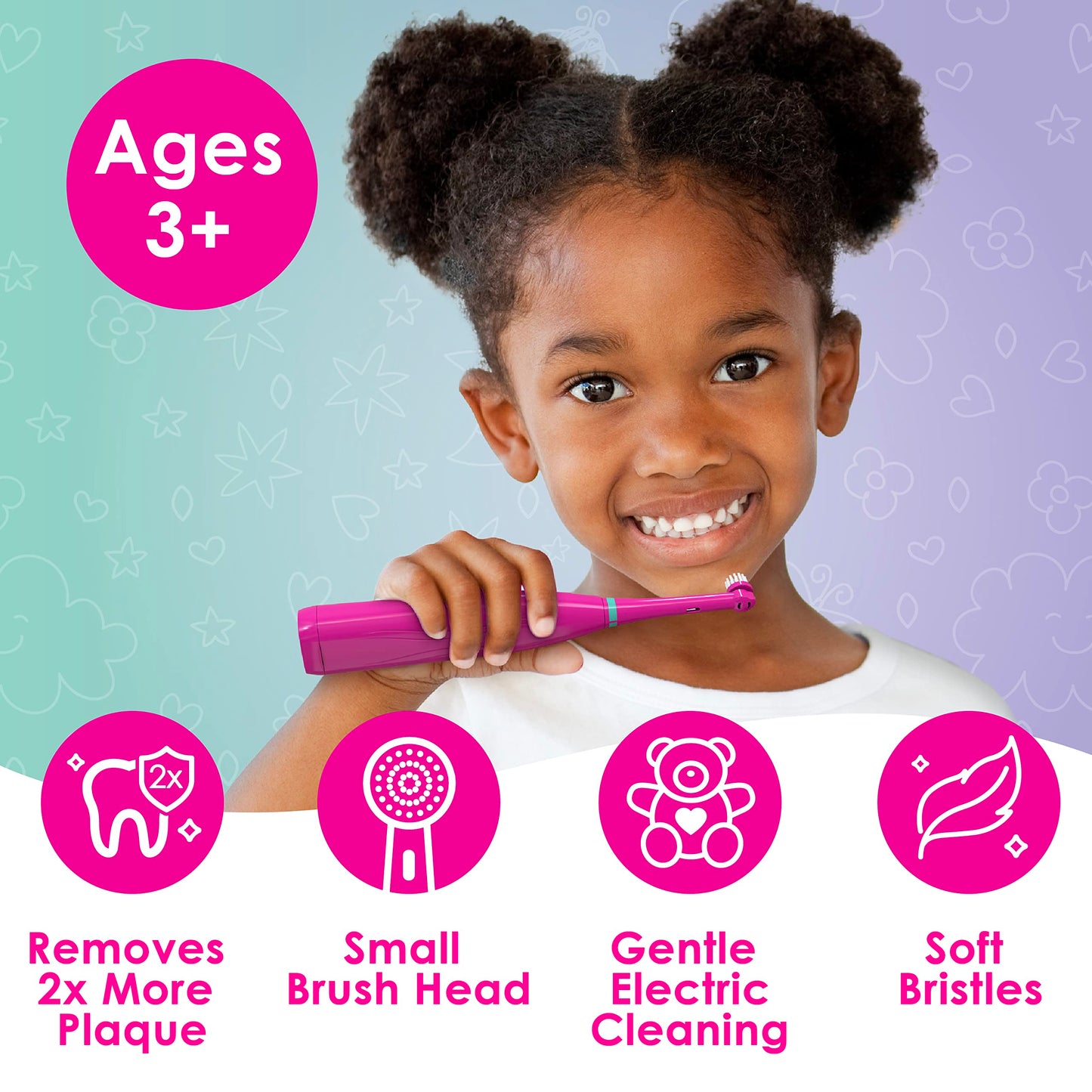 Brusheez Kids' Electric Toothbrush Set (Ages 3+) – Safe, Gentle Bristles