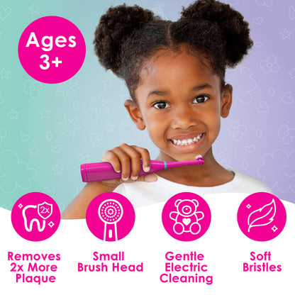 Brusheez Kids' Electric Toothbrush Set (Ages 3+) – Safe, Gentle Bristles