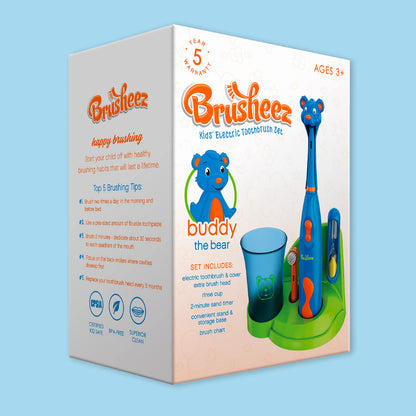Brusheez Kids’ Electric Toothbrush Set – Safe & Gentle for Ages 3+