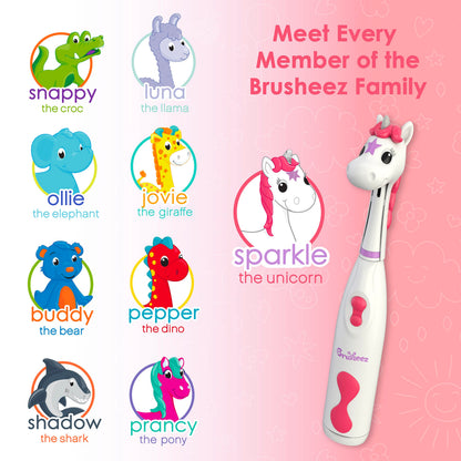 Brusheez Kids’ Electric Toothbrush Set – Safe for Ages 3+ | 2-Min Timer & 2 Brush Heads