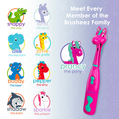 Brusheez Kids' Electric Toothbrush Set (Ages 3+) – Safe, Gentle Bristles