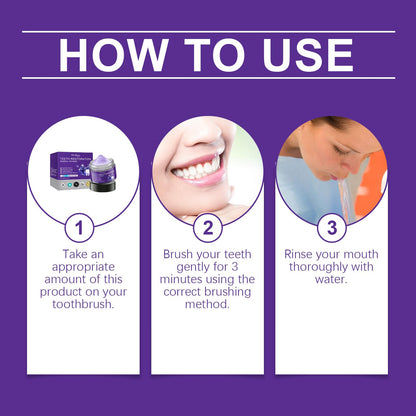 2Pcs Teeth Restoration Mineral Powder - Purple Whitening Mineral Powder for Fresh Breath, Strengthens Teeth & Gums - Gentle & Non-Irritating