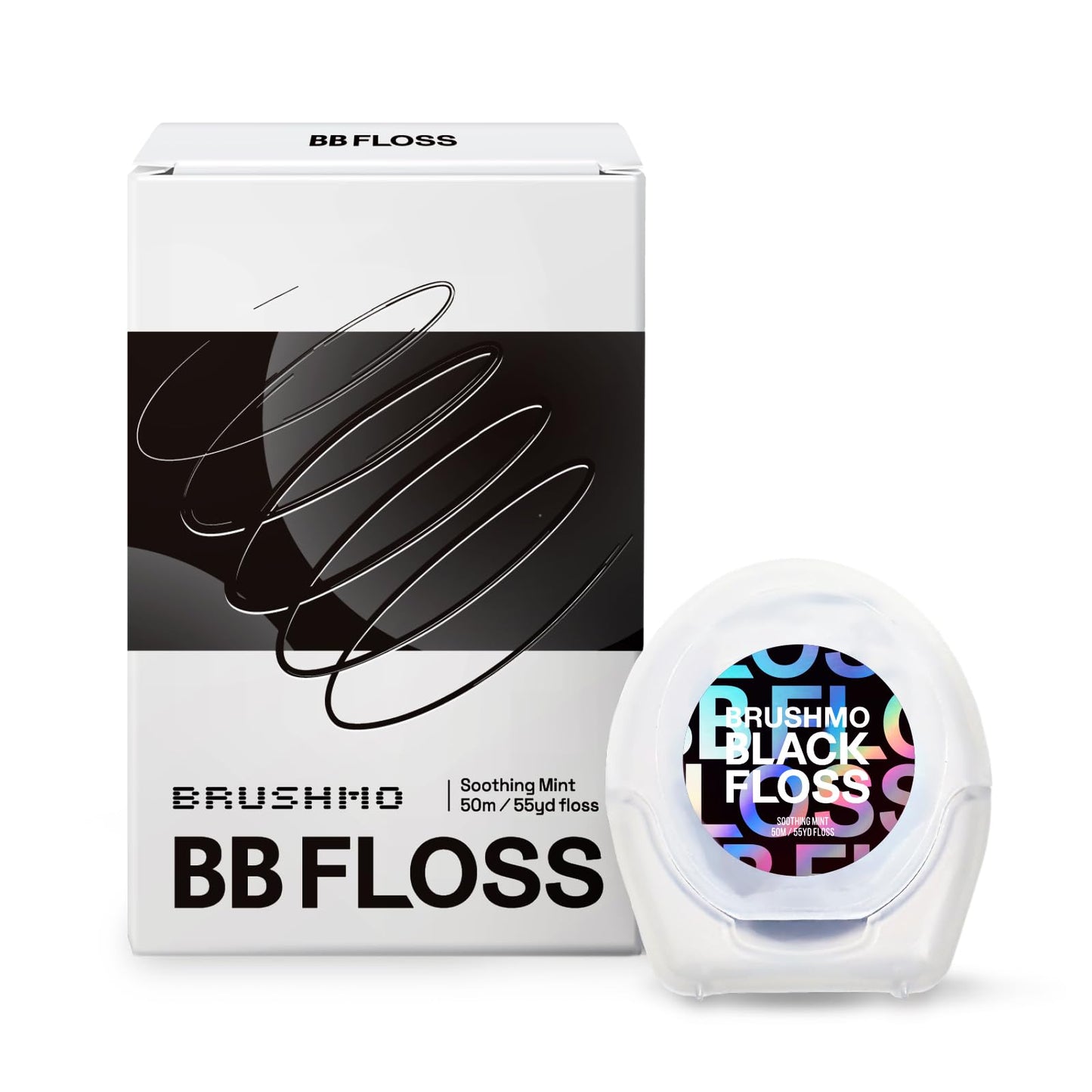Brushmo Black Floss BBFloss Expanding Mint Dental Floss, 55 yd