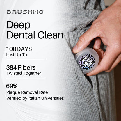 Brushmo Black Floss BBFloss Expanding Mint Dental Floss, 55 yd