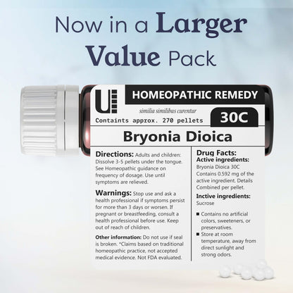 Bryonia Dioica 30C Homeopathic Remedy – 270 Pellets, Lactose-Free