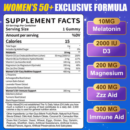 BSSTABBON Melatonin 10mg Gummies for Women 50+ - Max Strength + Vitamin D3