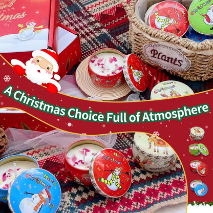 BTBIO Christmas Scented Candles Gift Set – 3 Holiday Aromatherapy Jars in Festive Box