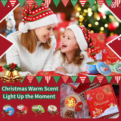 BTBIO Christmas Scented Candles Gift Set – 3 Holiday Aromatherapy Jars in Festive Box