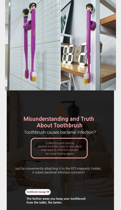 BTS Official Merchandise - Character Figure Toothbrush with Magnetic Holder (RM) | Fans Gift