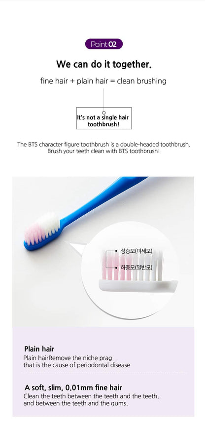 [BTS Official Merchandise] Fans Gift - K-Pop Idols Goods - BTS Character Figure Toothbrush with Convenient Magnetic Holder (Suga)