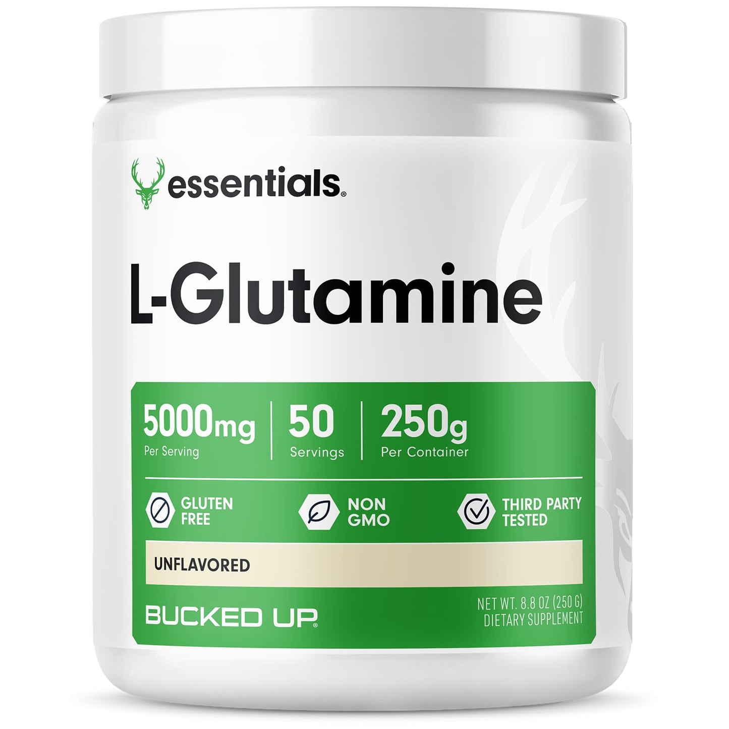 Bucked Up L-Glutamine (5000mg) – Essentials 50 Servings | 250g