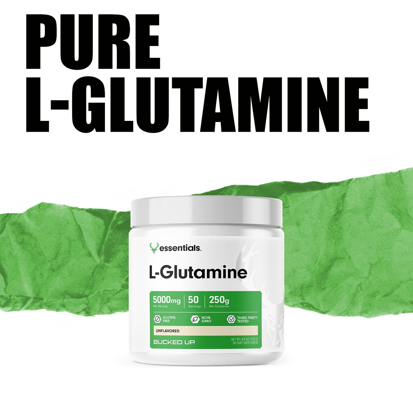 Bucked Up L-Glutamine (5000mg) – Essentials 50 Servings | 250g