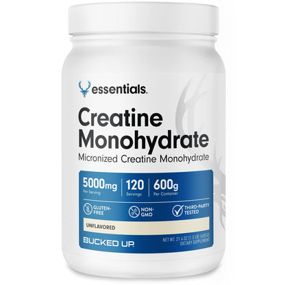 Bucked Up Pure Creatine Monohydrate – 600 g, Unflavored, 120 Servings