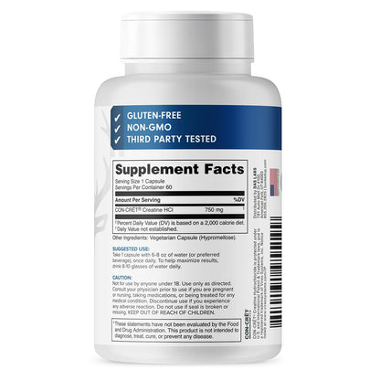 Bucked Up Creatine HCl 750mg - 60 Servings (60 Capsules)