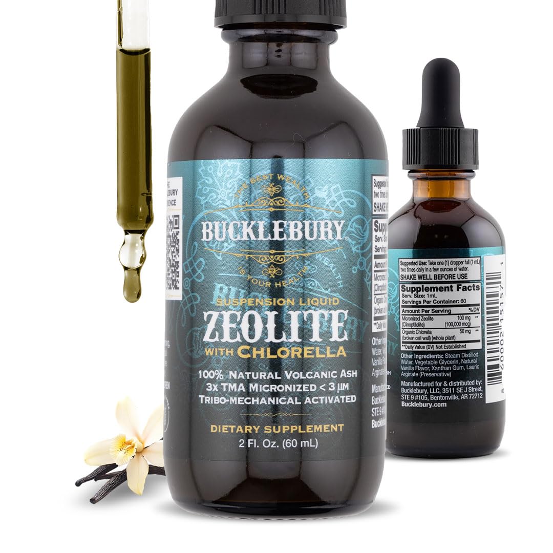 BUCKLEBURY Zeolite Liquid Suspension with Chlorella – Detox & Immune Support (60 Servings)