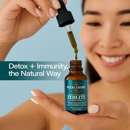 BUCKLEBURY Zeolite Liquid Suspension with Chlorella – Detox & Immune Support (60 Servings)