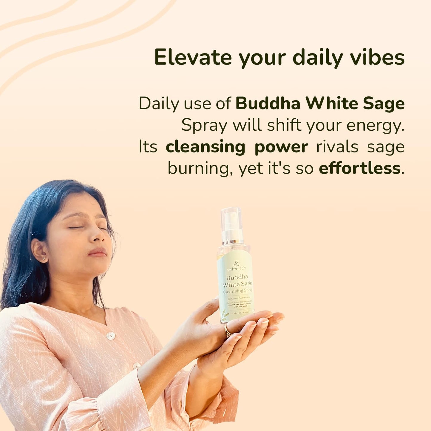 Buddha White Sage Spray Protection - Smudge Spray with Water Blessed by Buddhist Monks (1200+ Sprays) | Sage Spray for Cleansing Negative Energy and Protection | Salvia Blanca para Limpiar (5.6 OZ)