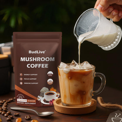 BudLive Mushroom Coffee – Lion's Mane, Reishi & Cordyceps (6-Mushroom Blend)