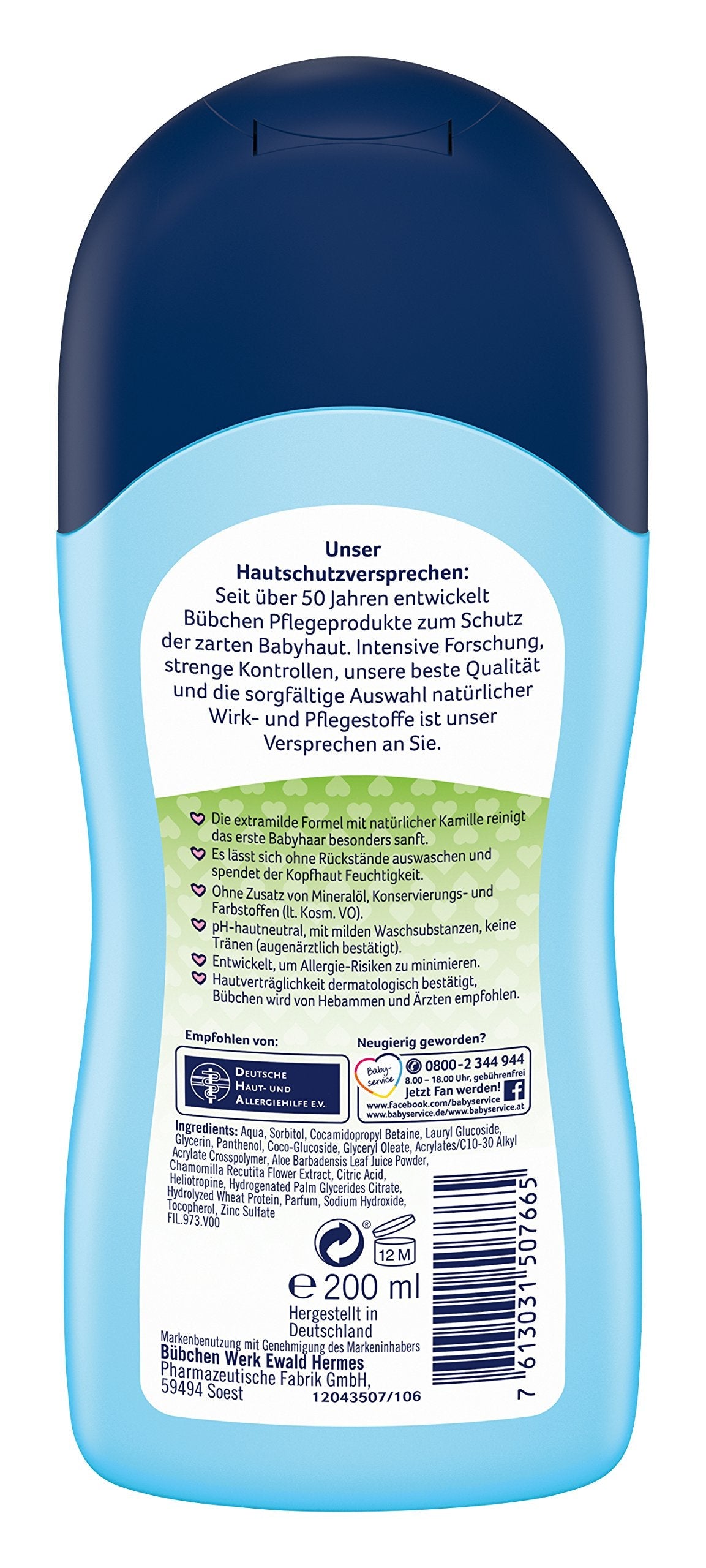 Buebchen Baby Shampoo – Wheat Protein & Chamomile (200 ml) | Gentle Baby Care