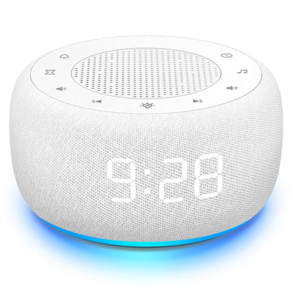 Buffbee Sound Machine & Alarm Clock 2-in-1 – 18 Sleep Sounds, 30-Level Volume, Adjustable Brightness