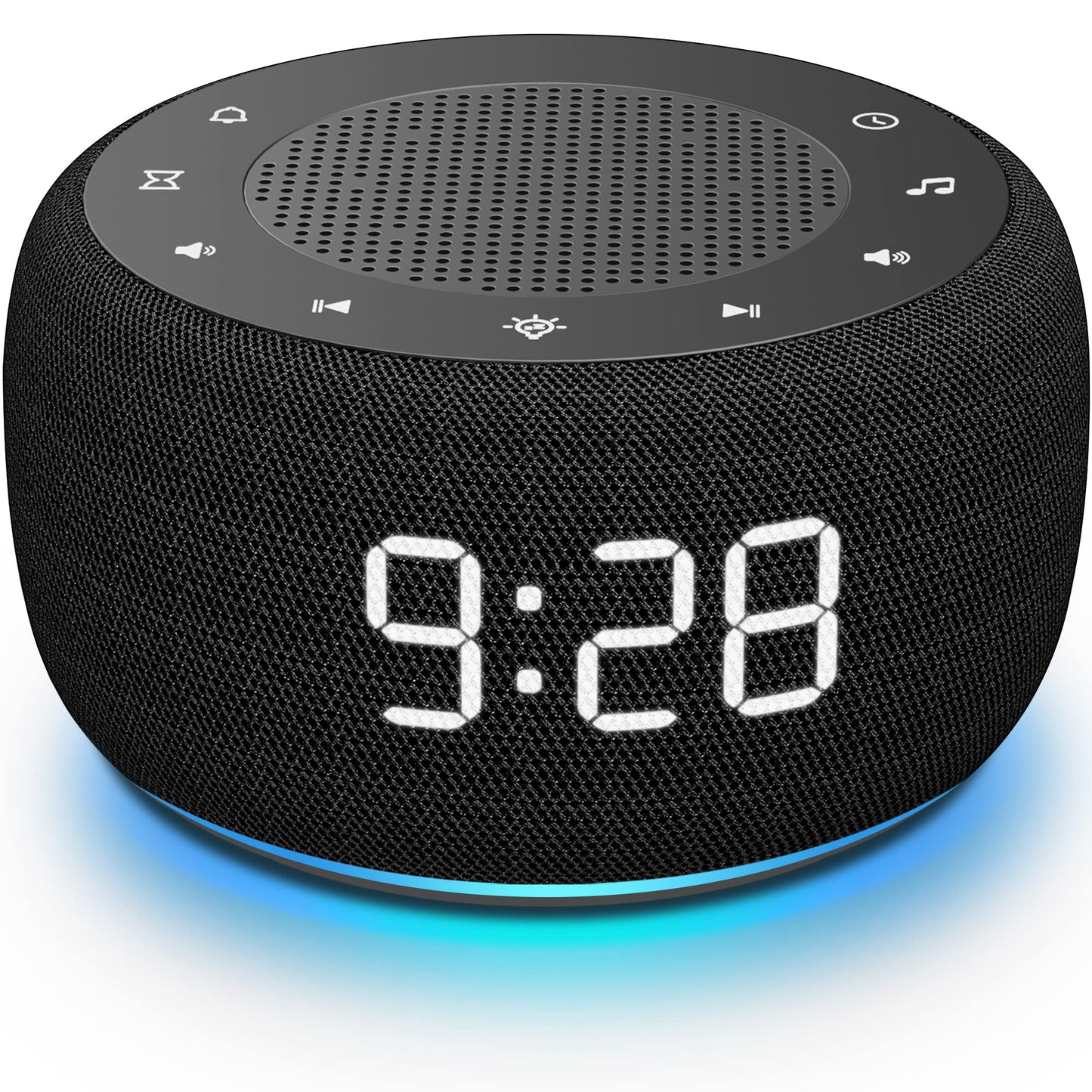 Buffbee Sound Machine & Alarm Clock 2-in-1 – 0-100% Brightness, 7-Color Light, 18 Sleep Sounds