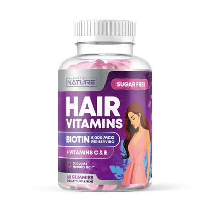 Built by Nature Hair Vitamins - Sugar Free Biotin Gummies for Hair Growth