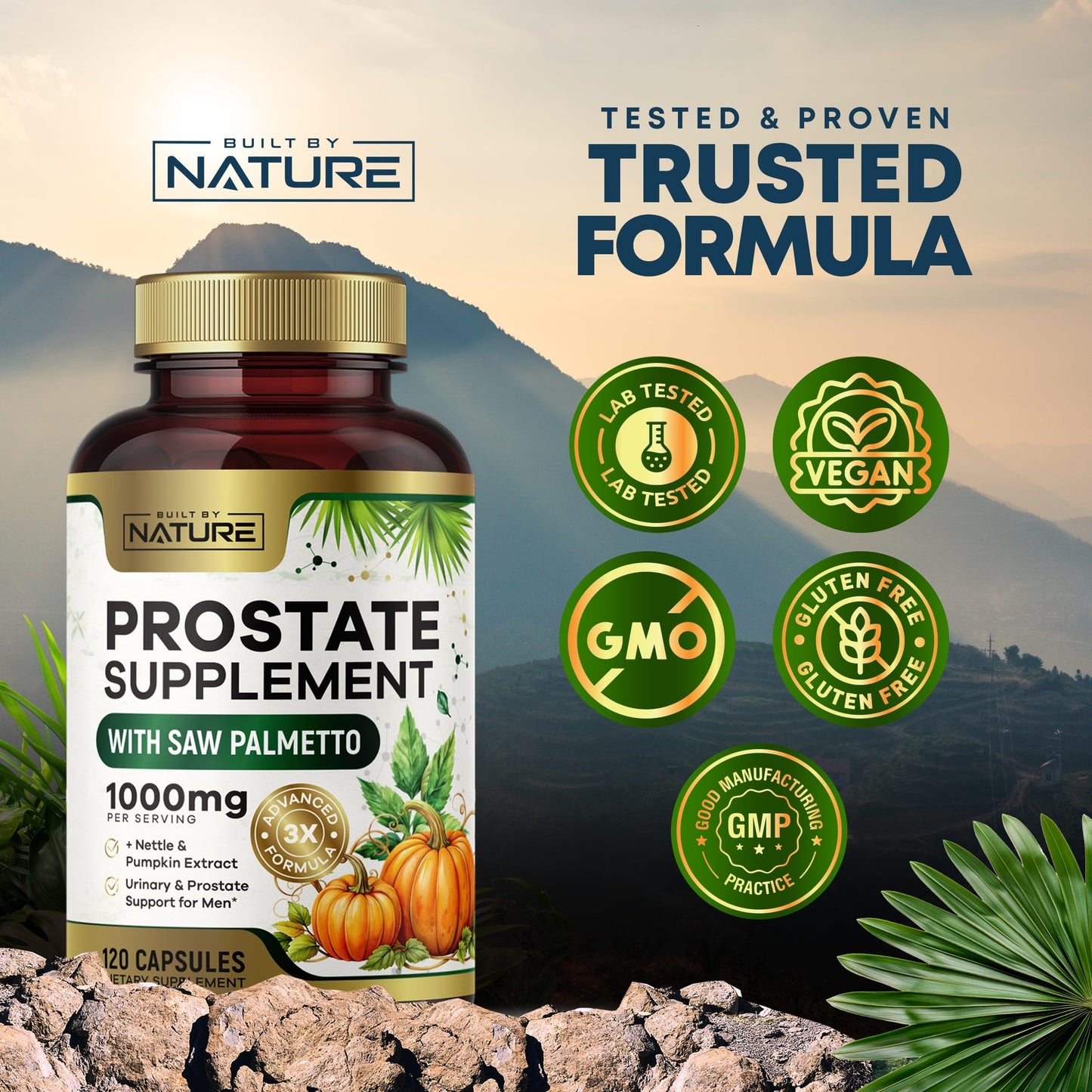 Built by Nature Prostate Supplement – Saw Palmetto, 120 Capsules | Urinary & Prostate Health