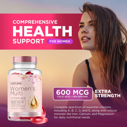 Built By Nature Vitamins for Women – Complete Daily Multivitamin with Iron & Calcium