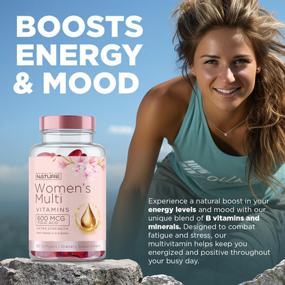 Built By Nature Vitamins for Women – Complete Daily Multivitamin with Iron & Calcium
