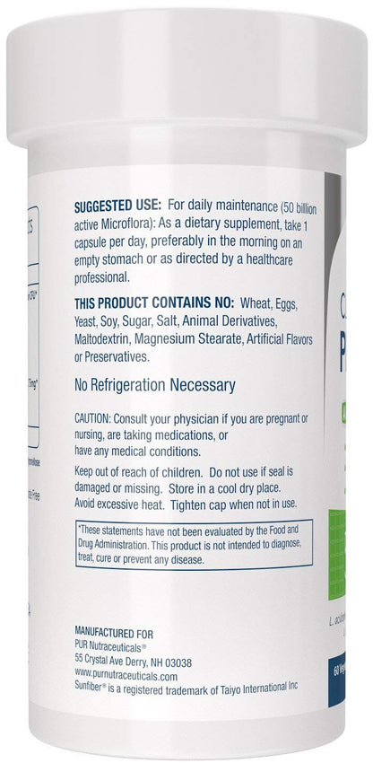 PUR Nutraceuticals Clinical Grade Probiotics - 50 Billion CFUs, 10 Strains, 2 Month Supply, Made in USA
