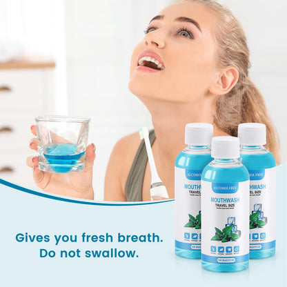 25-Pack Travel Size Mouthwash – 80ml/2.7oz Mint Portable Bottles