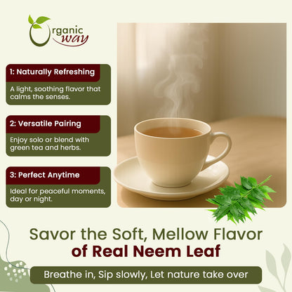 Organic Neem Leaf Cut & Sifted - Herbal Tea | Premium Dried Neem Leaves | USDA Certified | Non-GMO & Gluten Free | Origin India (4 oz)