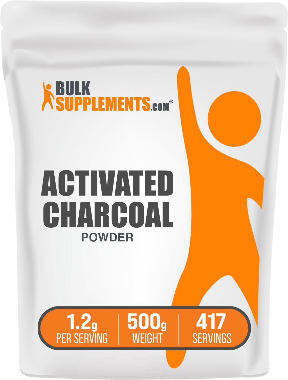 Activated Charcoal Powder from Coconut Charcoal - 500g | Teeth Whitening, Vegan & Gluten Free | BulkSupplements