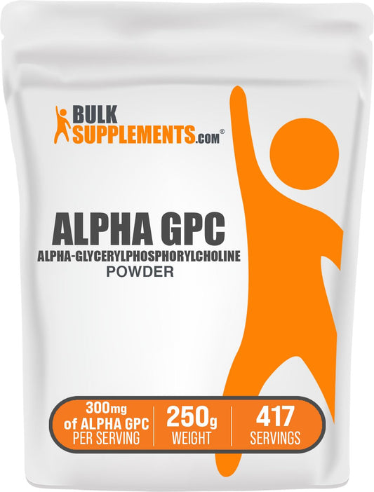 BulkSupplements Alpha GPC Powder - Choline Supplement, 600 mg per Serving, Unflavored & Gluten Free, 250 g (8.8 oz) BritishVita | Premium UK Vitamins & Wellness Supplements