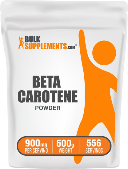BulkSupplements Beta Carotene Powder – Vitamin A Support, Immune & Vision, 900mg/Serving, 500g