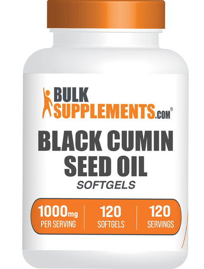 BulkSupplements Black Cumin Seed Oil Softgels 1000mg – 120 Count (Gluten Free)